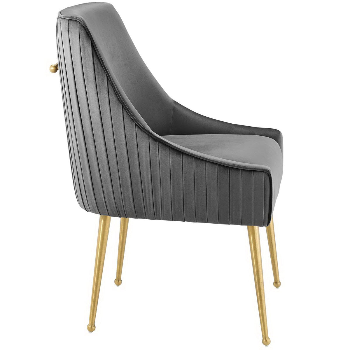 Discern Pleated Back Upholstered Performance Velvet Dining Chair - view 3