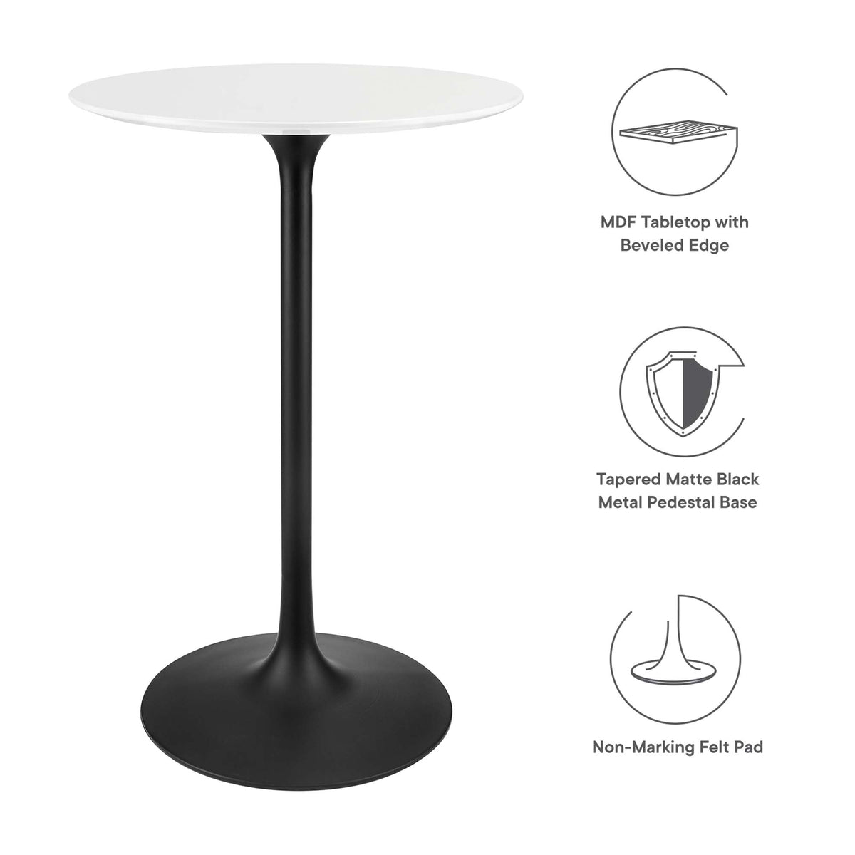 Lippa Round Wood Bar Table
