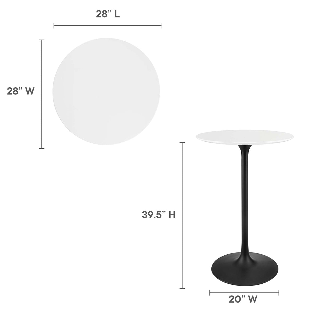 Lippa Round Wood Bar Table
