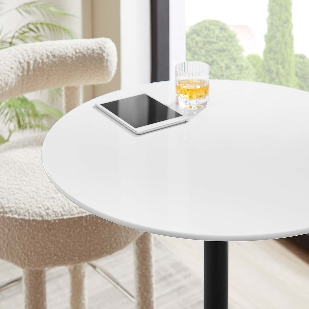 Lippa Round Wood Bar Table