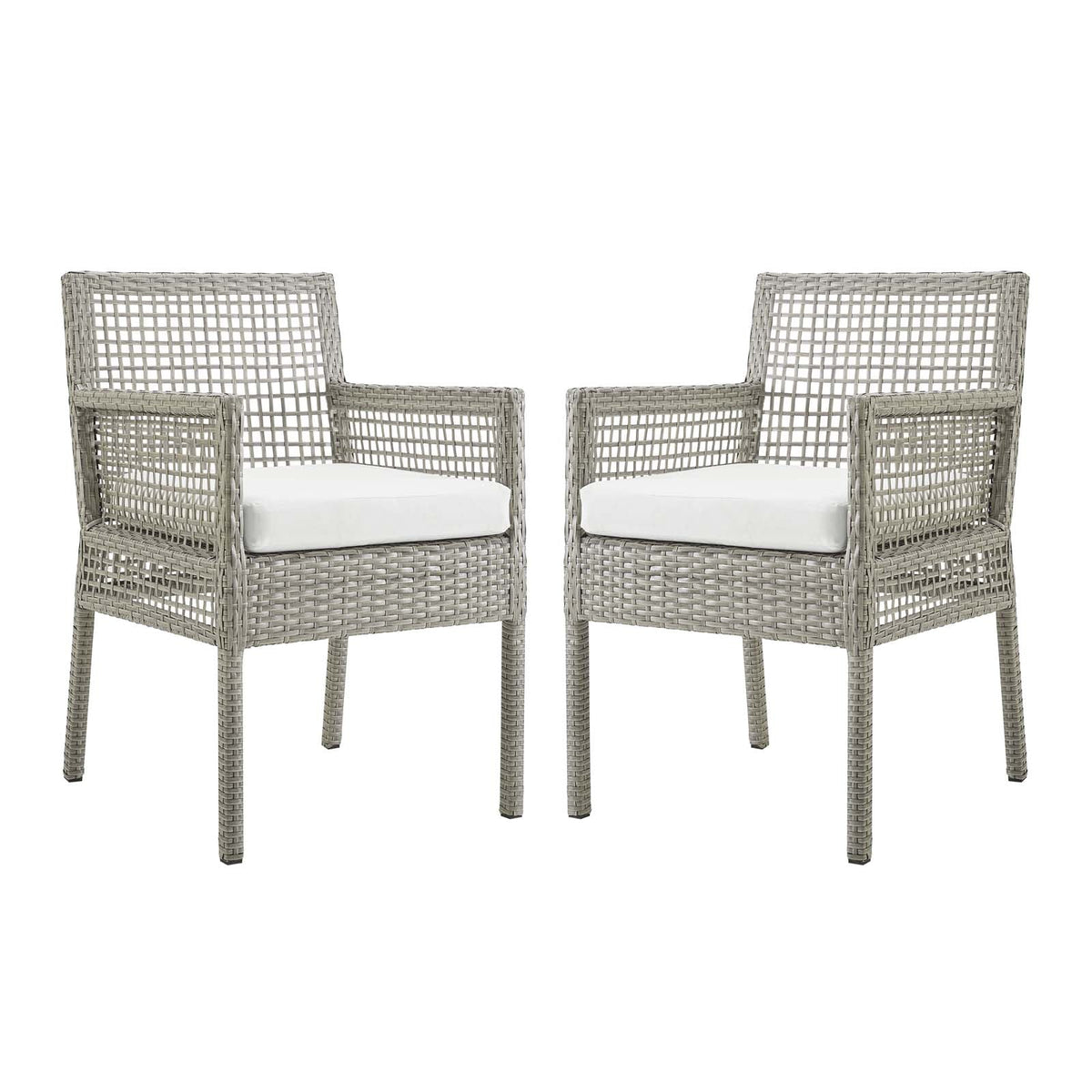 Aura Dining Armchair Outdoor Patio Wicker Rattan Set of 2