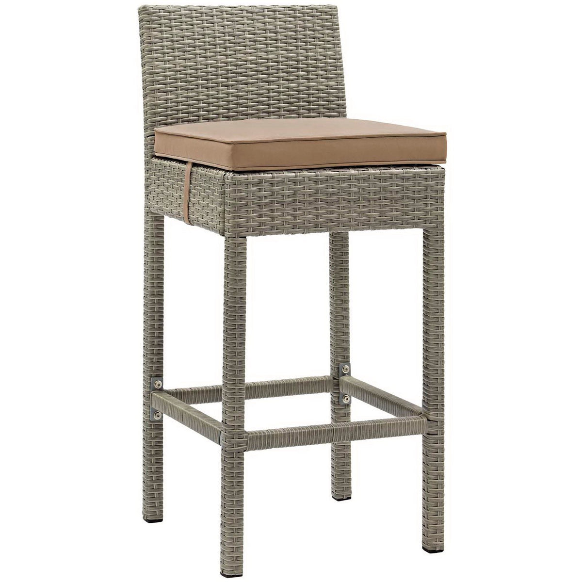 Conduit Outdoor Wicker Rattan Bar Stool Set of 2