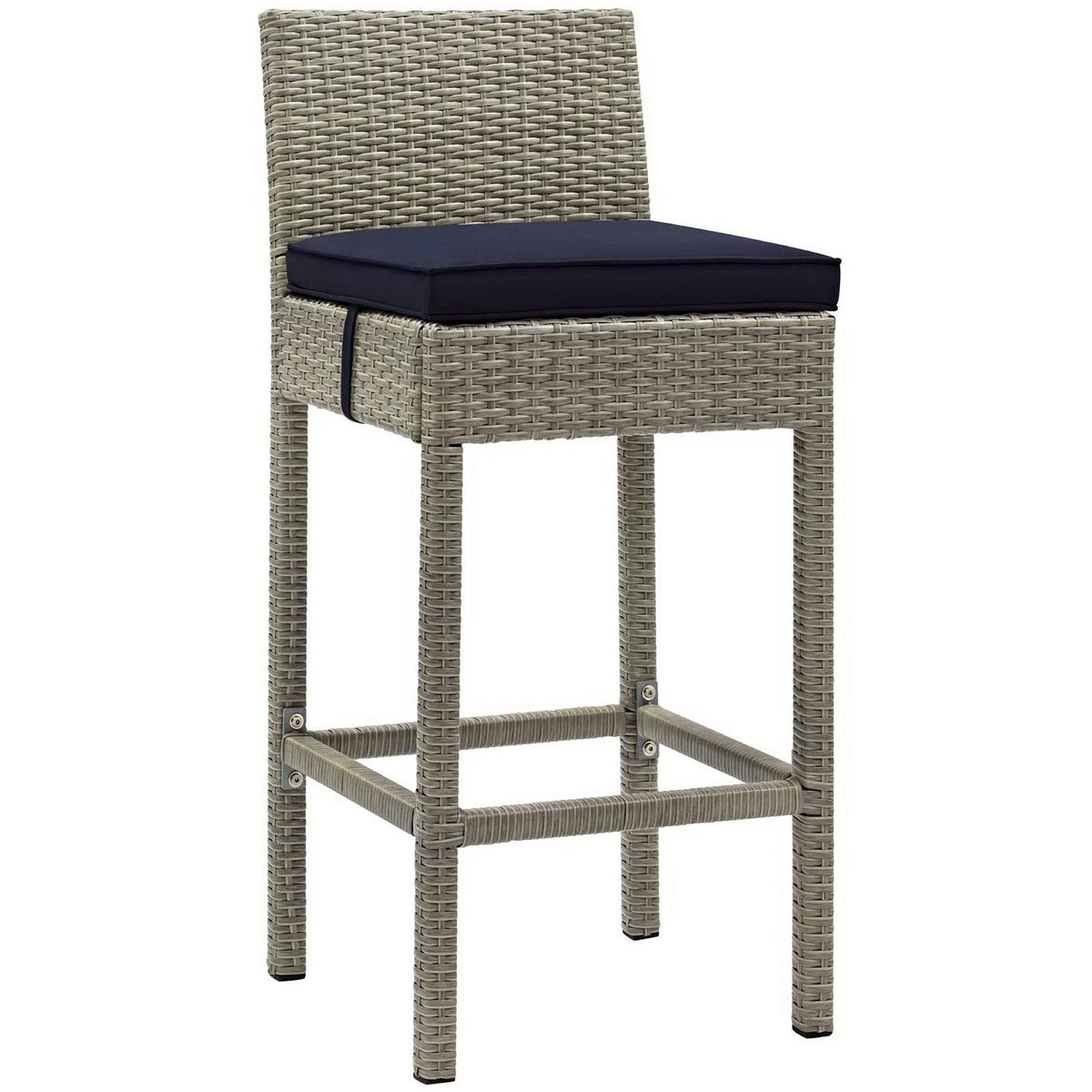 Conduit Outdoor Wicker Rattan Bar Stool Set of 2
