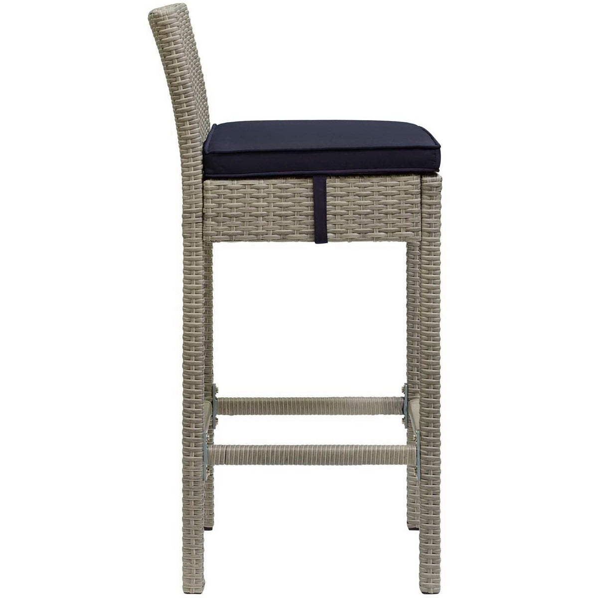Conduit Outdoor Wicker Rattan Bar Stool Set of 2