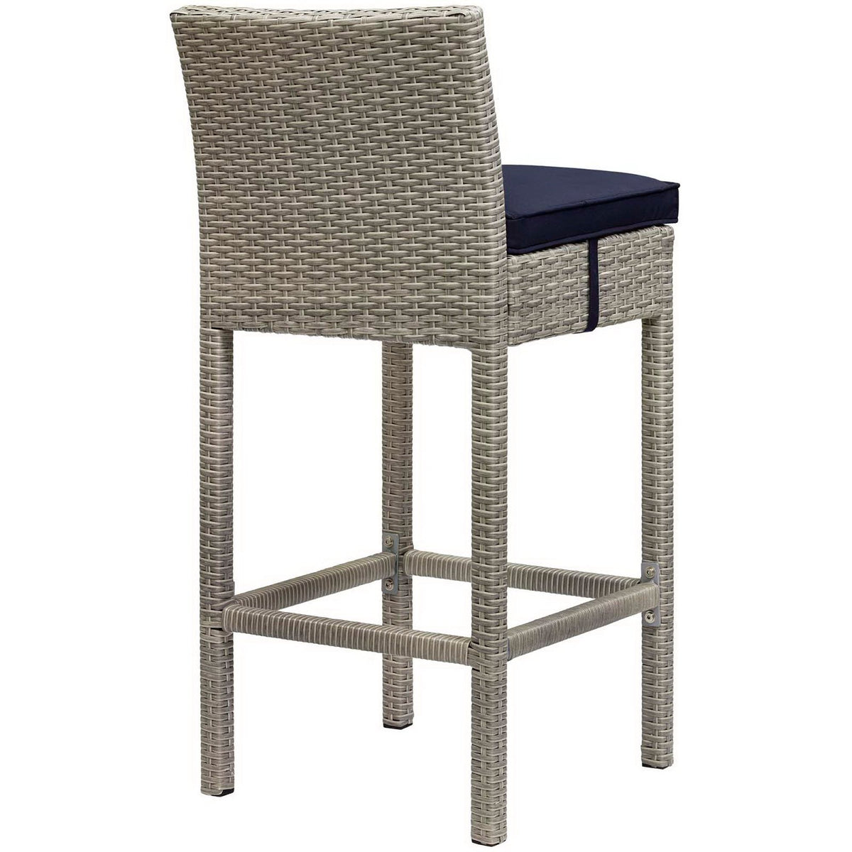 Conduit Outdoor Wicker Rattan Bar Stool Set of 2