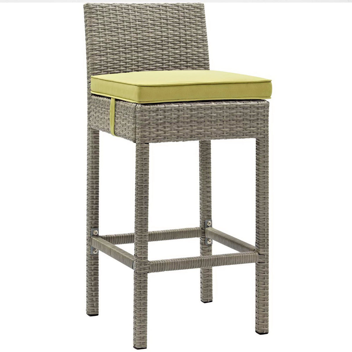 Conduit Outdoor Wicker Rattan Bar Stool Set of 2
