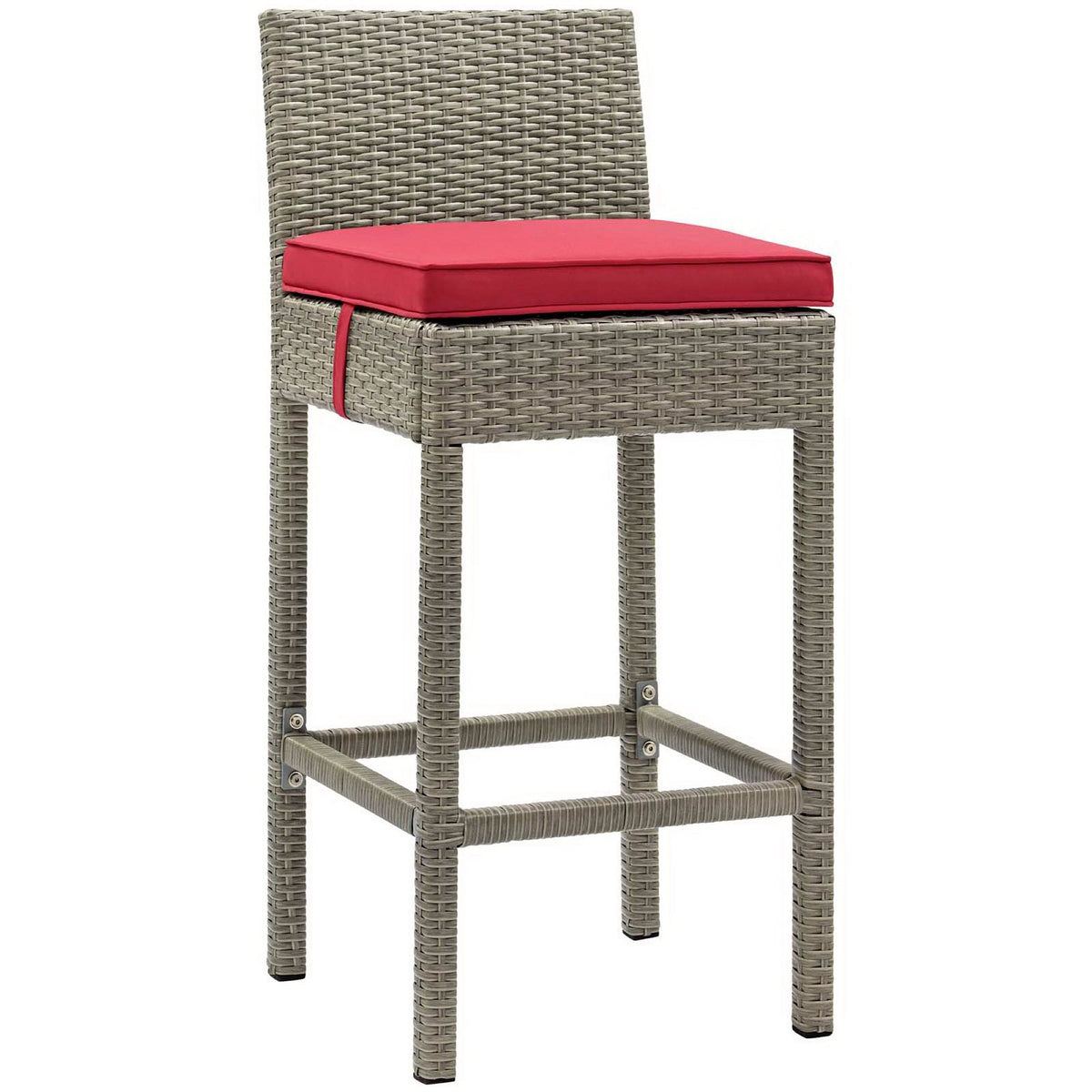 Conduit Outdoor Wicker Rattan Bar Stool Set of 2