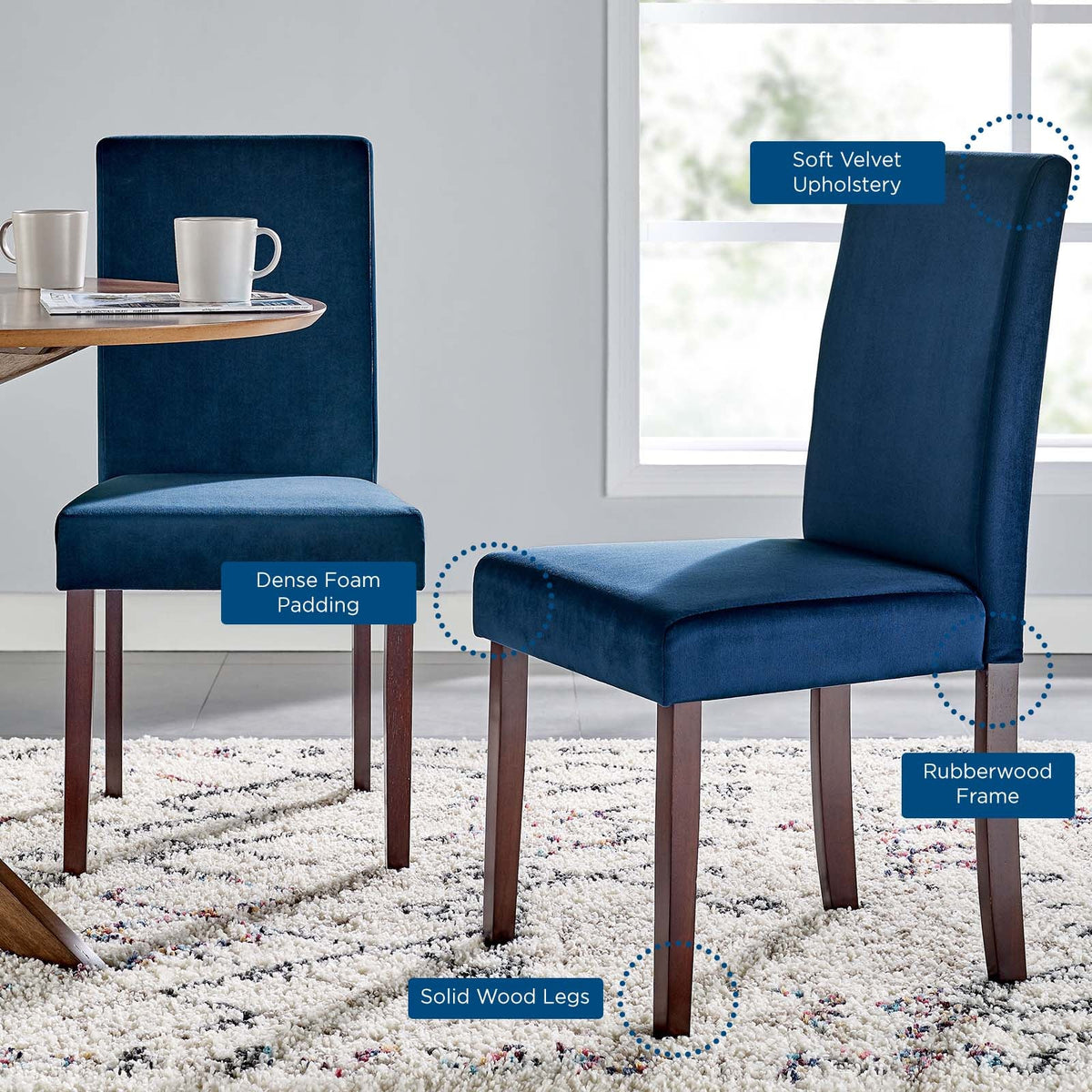 Prosper Upholstered Velvet Dining Side Chair Set of 2 - view 7