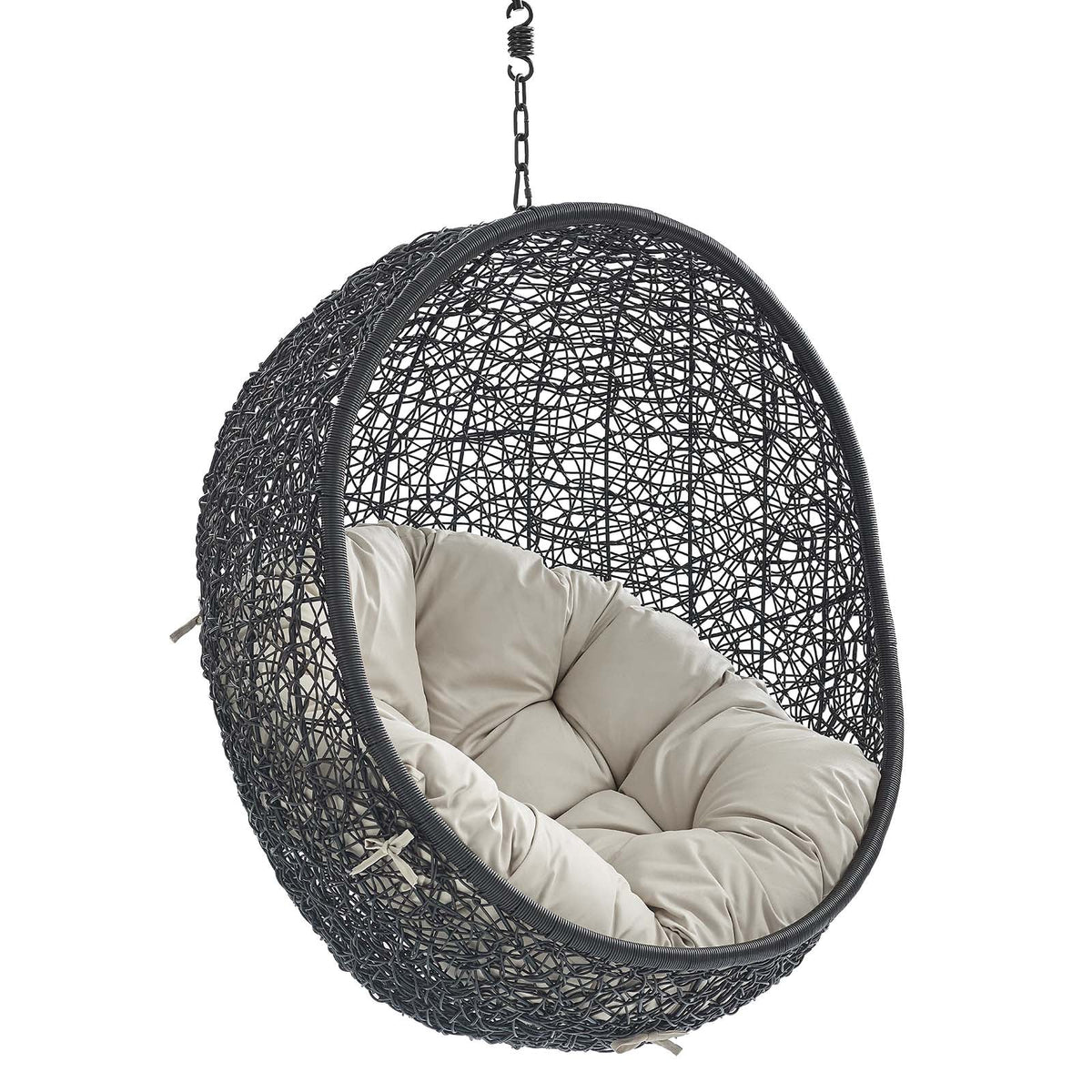 Encase Swing Outdoor Patio Lounge Chair Without Stand, Black Beige - view 2
