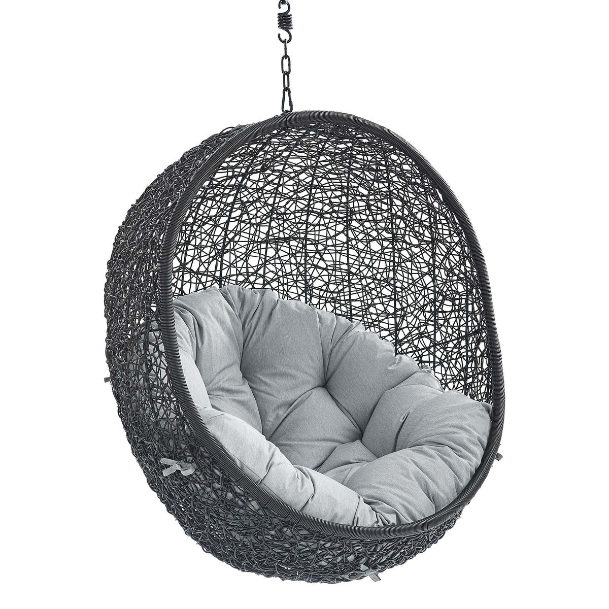 Encase Swing Outdoor Patio Lounge Chair Without Stand, Black Gray - view 2