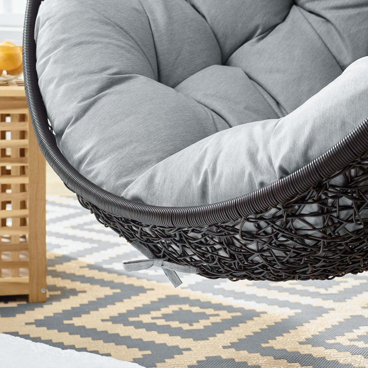 Encase Swing Outdoor Patio Lounge Chair Without Stand, Black Gray - view 6