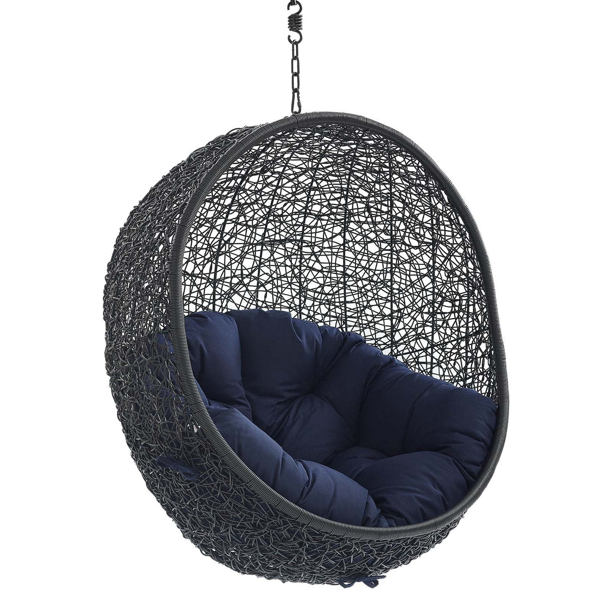 Encase Swing Outdoor Patio Lounge Chair Without Stand, Black Navy - view 2