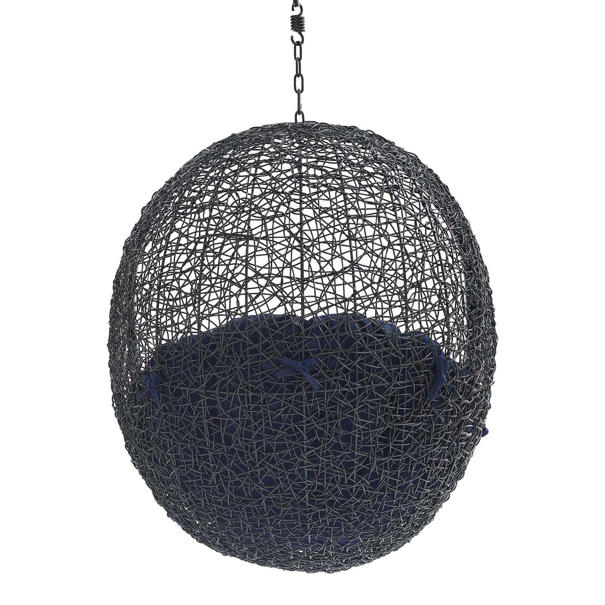 Encase Swing Outdoor Patio Lounge Chair Without Stand, Black Navy - view 4