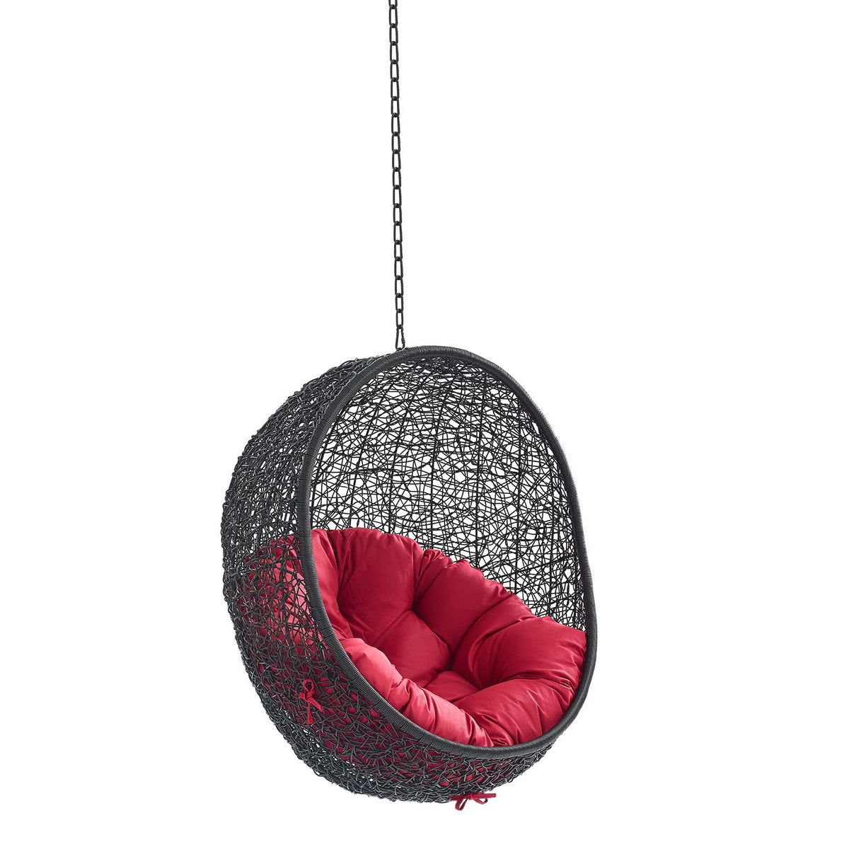 Encase Swing Outdoor Patio Lounge Chair Without Stand, Black Red - view 1