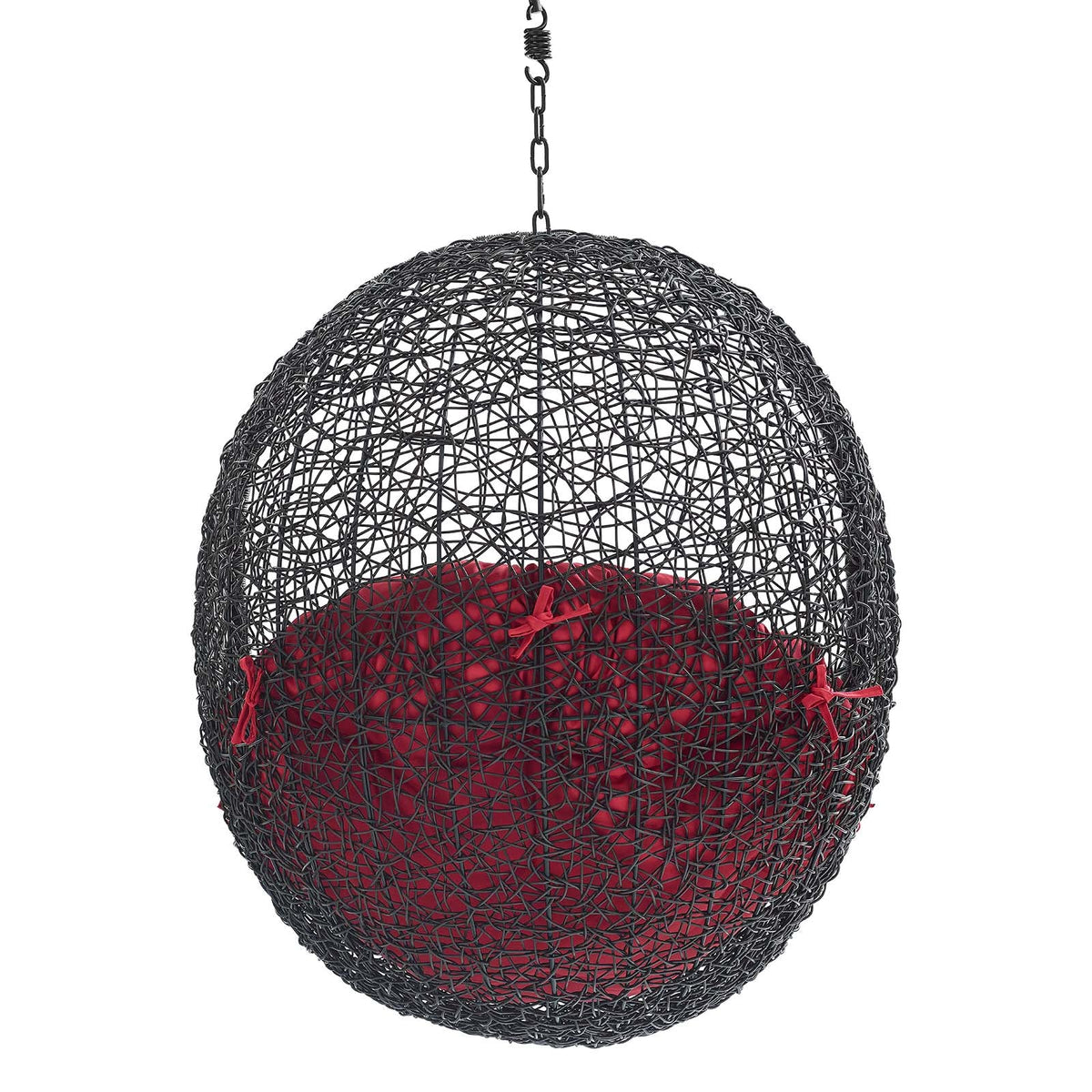 Encase Swing Outdoor Patio Lounge Chair Without Stand, Black Red - view 4
