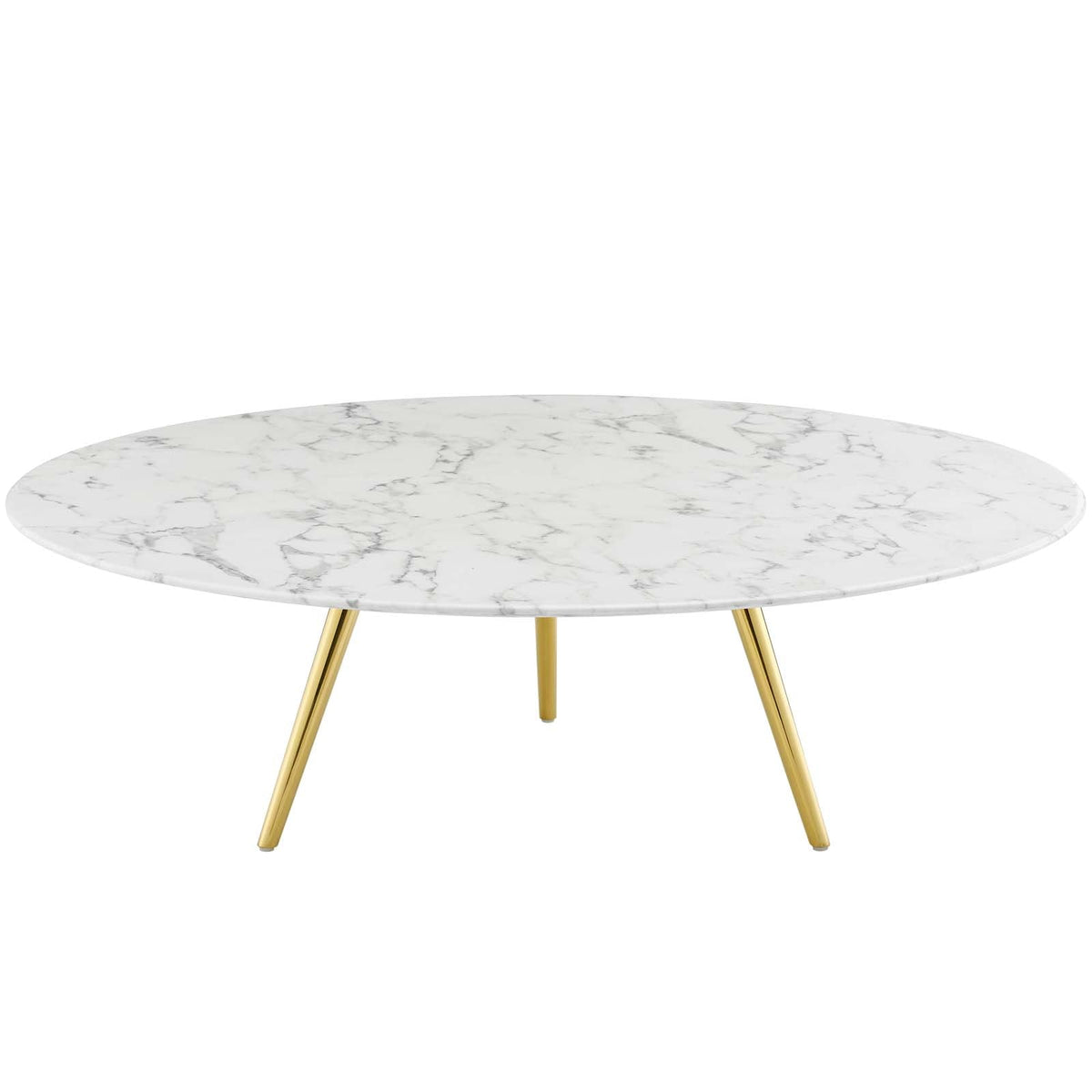 Lippa Round Artificial Marble Coffee Table with Tripod Base