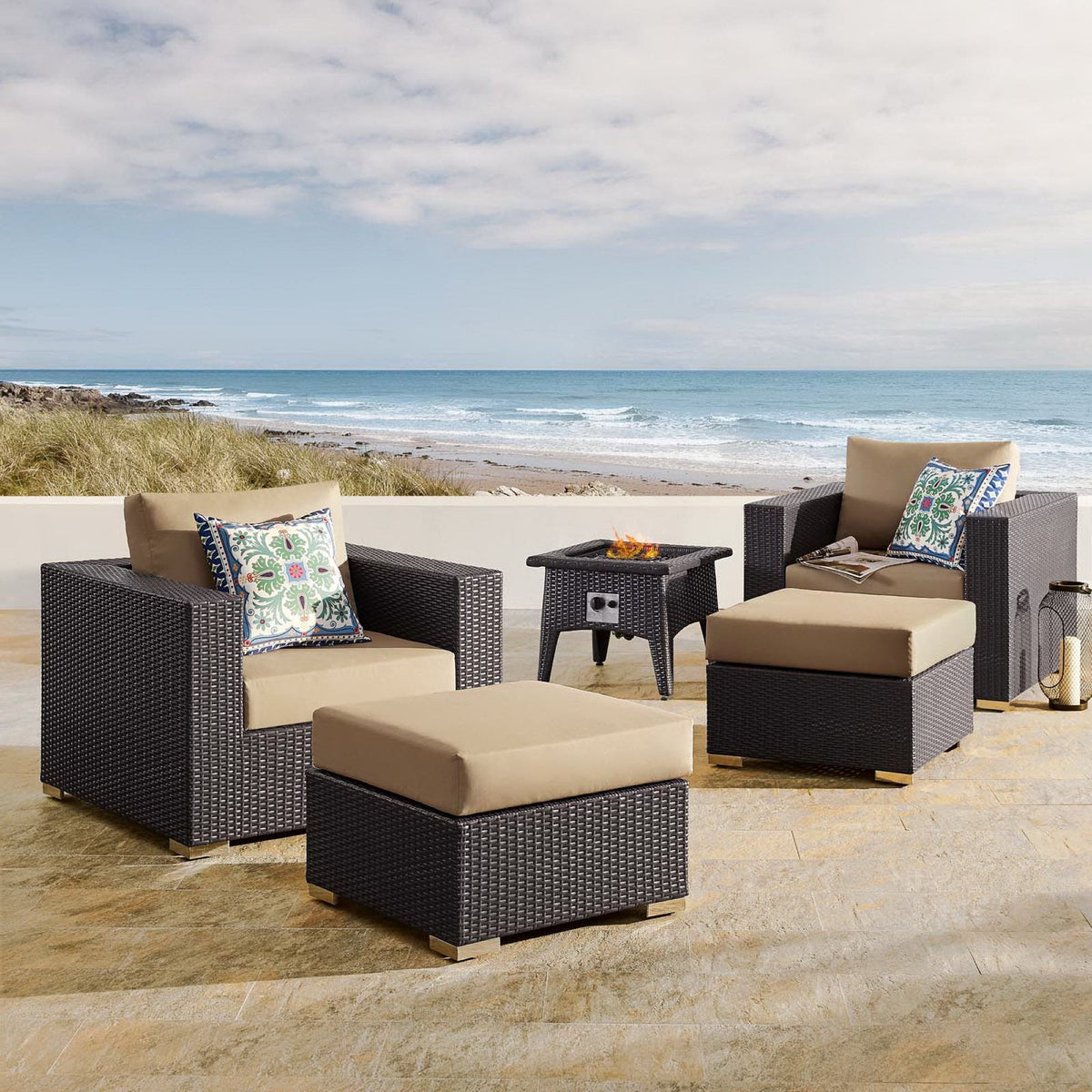 Convene 5 Piece Set Outdoor with Fire Pit