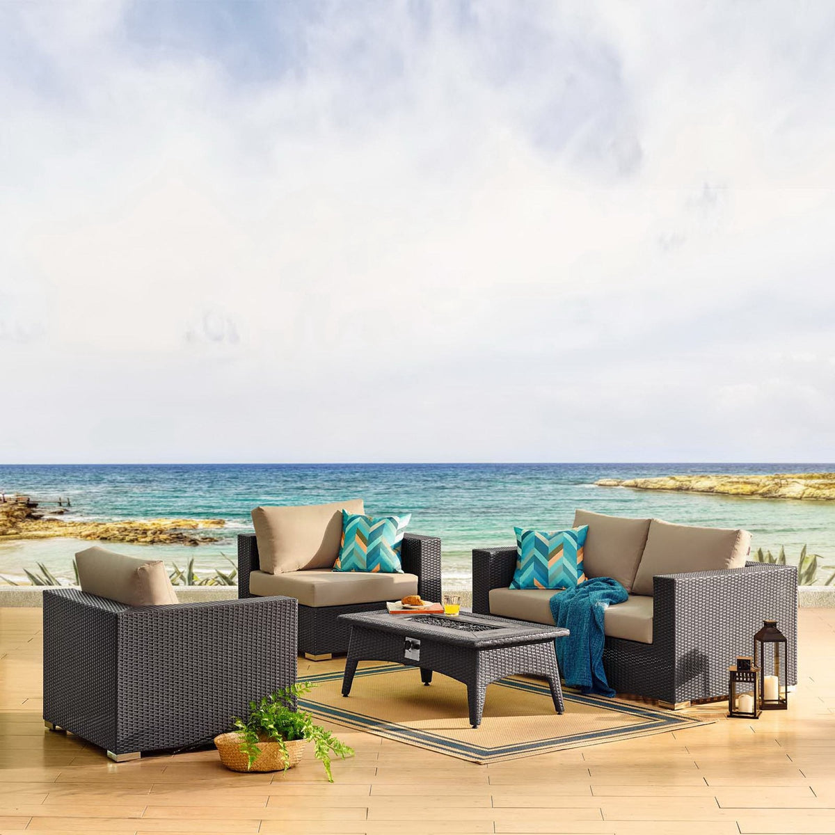 Convene 5 Piece Set Outdoor with Fire Pit