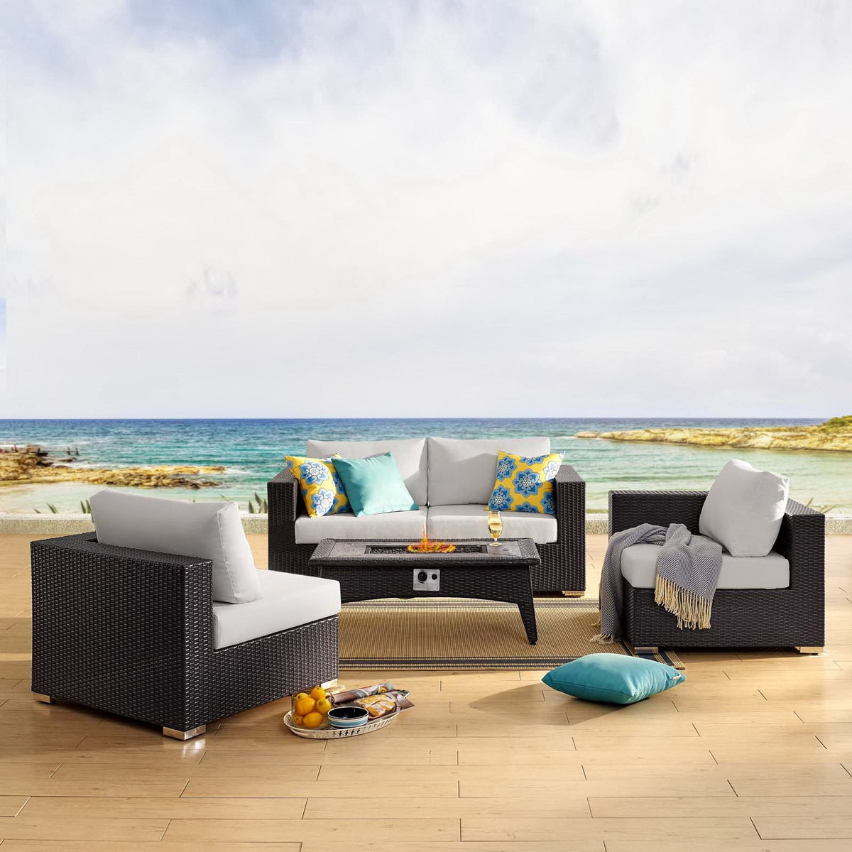 Convene 5 Piece Set Outdoor with Fire Pit