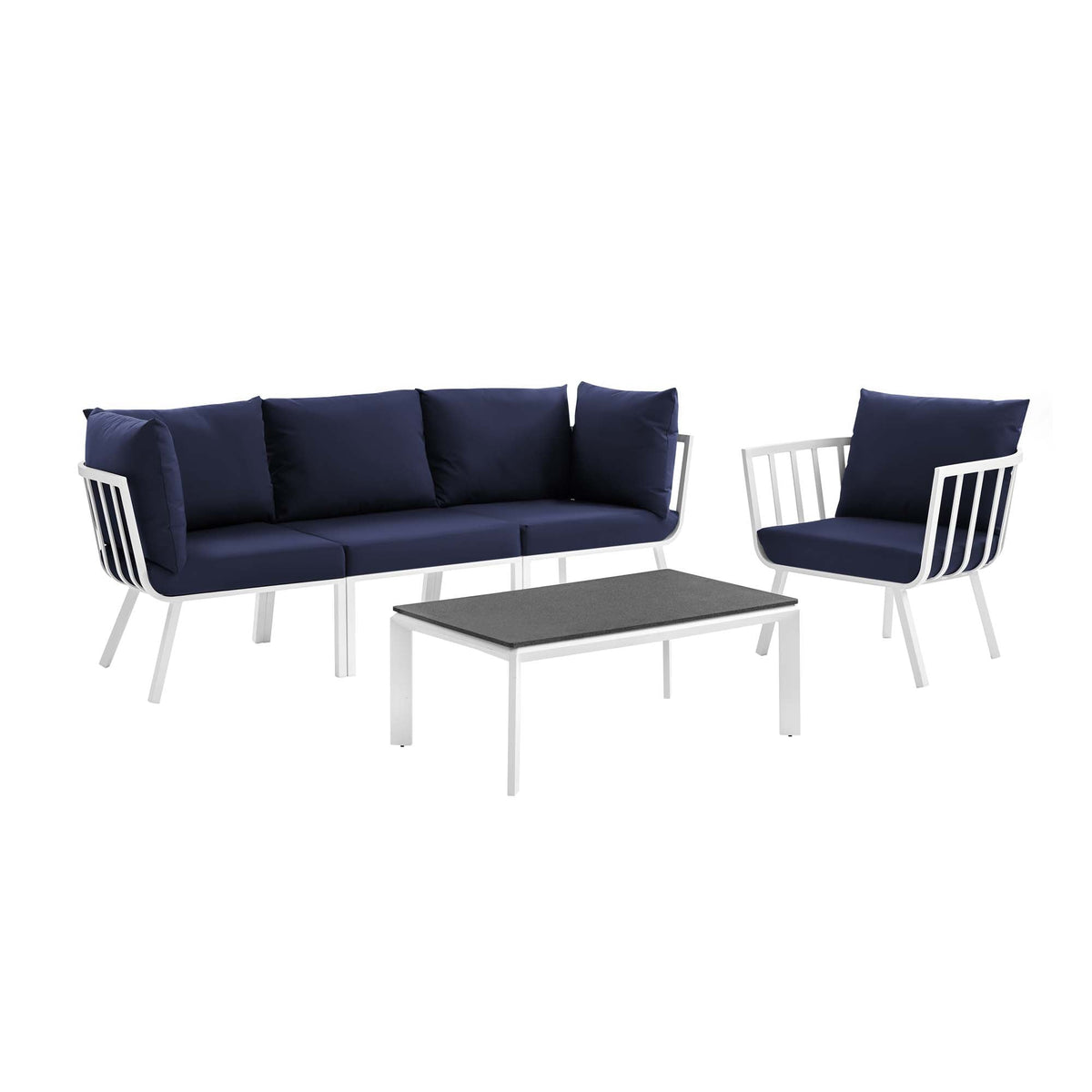 Riverside 5 Piece Outdoor Patio Aluminum Set - view 4