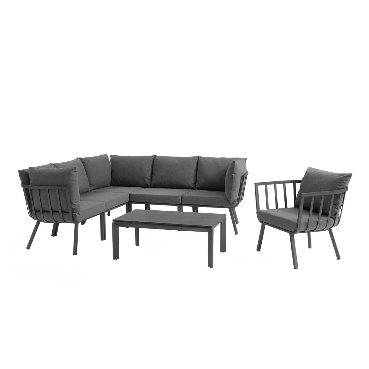 Riverside 7 Piece Outdoor Patio Aluminum Set - view 2