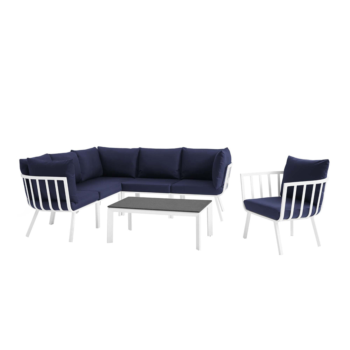 Riverside 7 Piece Outdoor Patio Aluminum Set - view 4