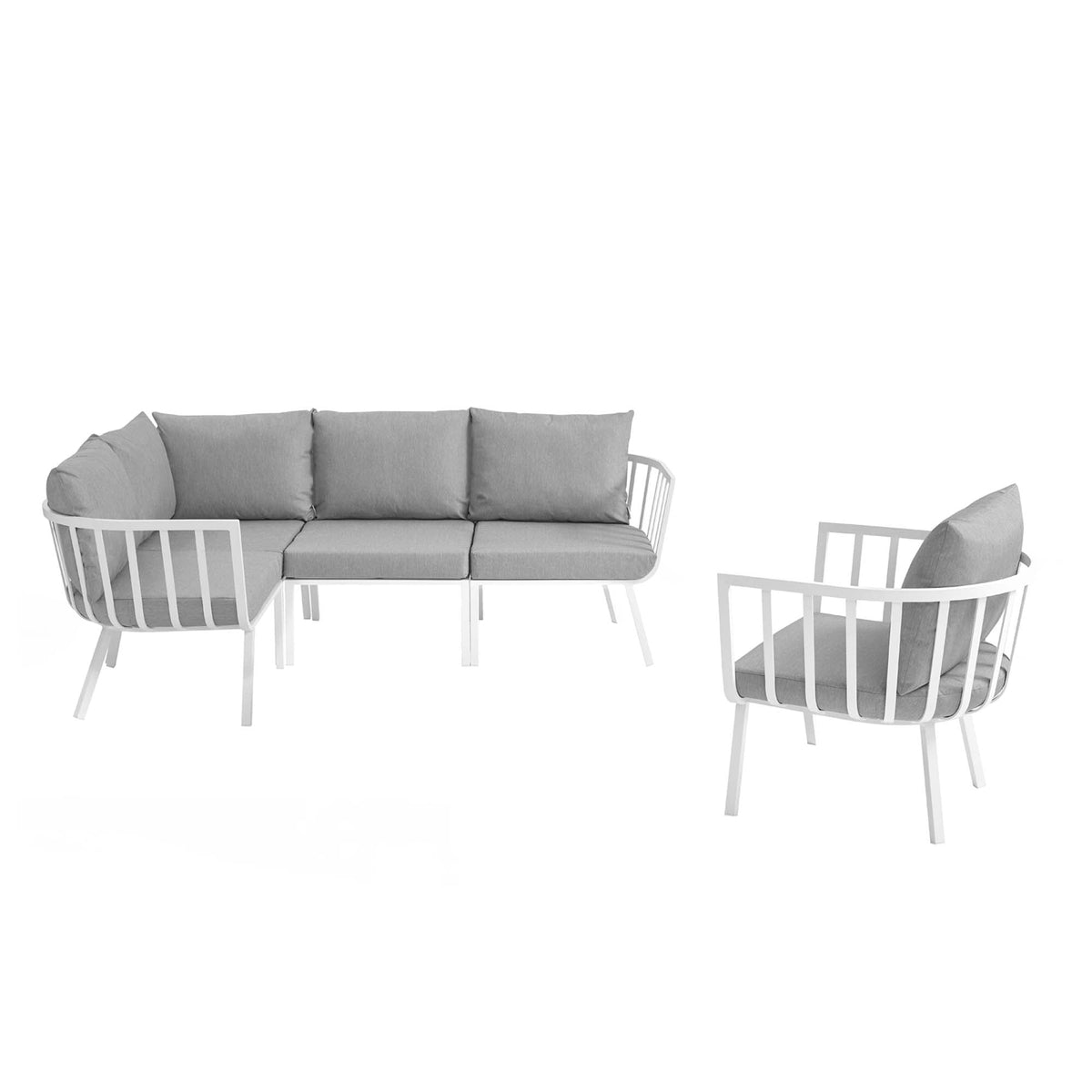 Riverside 5 Piece Outdoor Patio Aluminum Set - view 3