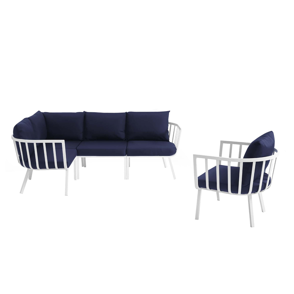 Riverside 5 Piece Outdoor Patio Aluminum Set - view 4