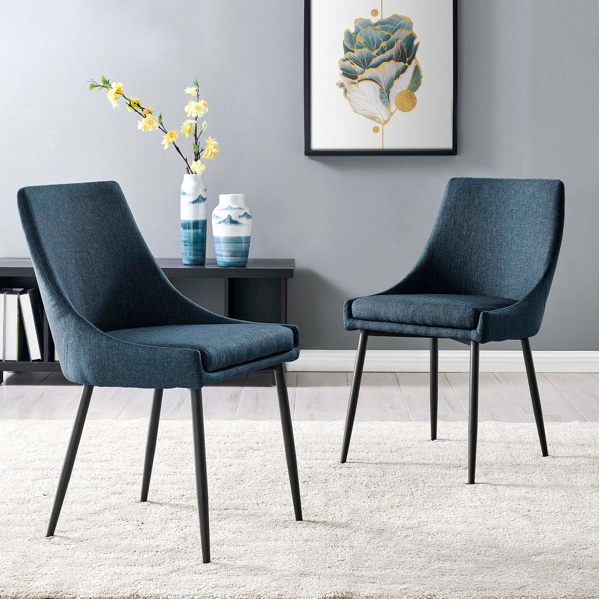 Viscount Upholstered Fabric Dining Chairs Set of 2 - view 22