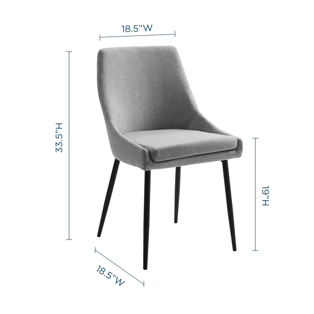Viscount Upholstered Fabric Dining Chairs Set of 2 - view 9