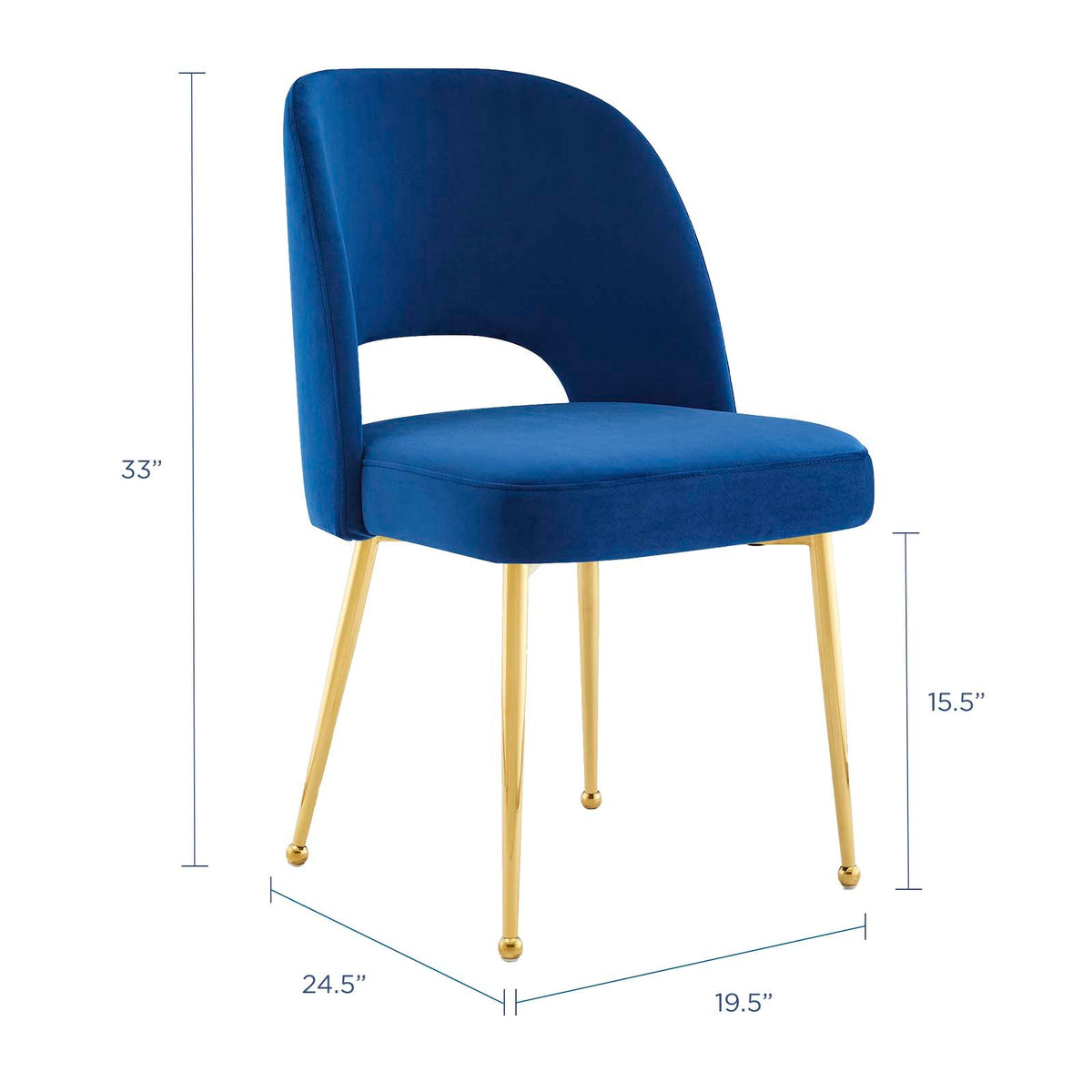 Rouse Dining Room Side Chair, Navy - view 2