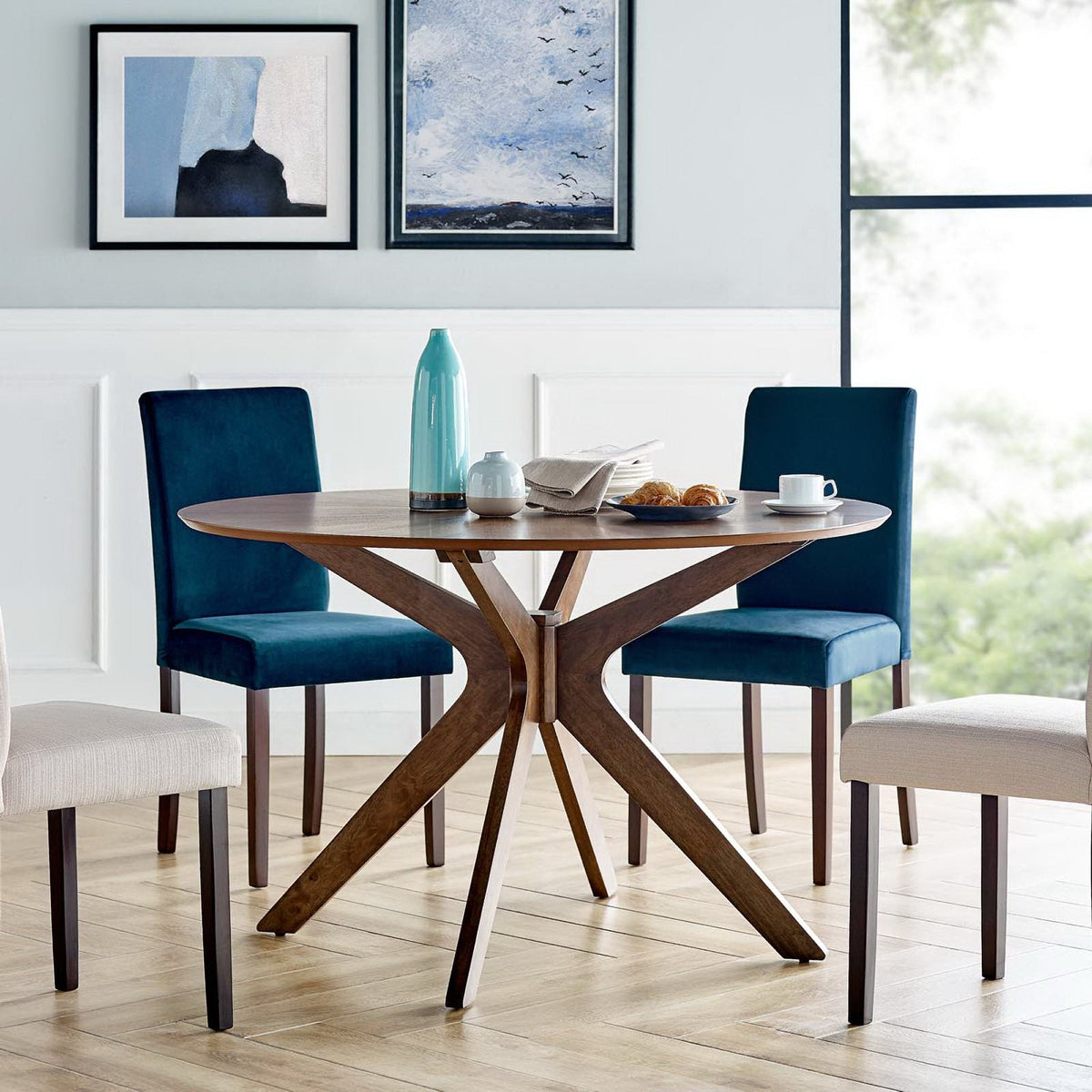 Crossroads 47" Round Wood Dining Table