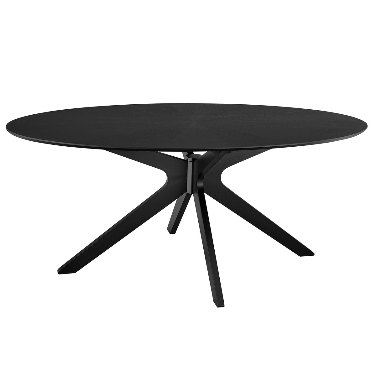 Crossroads Wood Dining Table, 71" Oval, Black - view 1