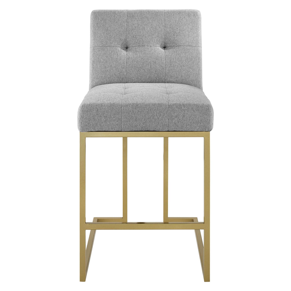 Privy Gold Stainless Steel Upholstered Fabric Counter Stool
