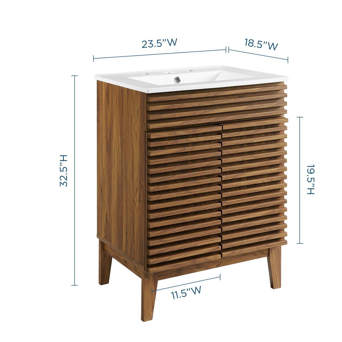Render 18" and 24" Bathroom Vanities with White Basin Included