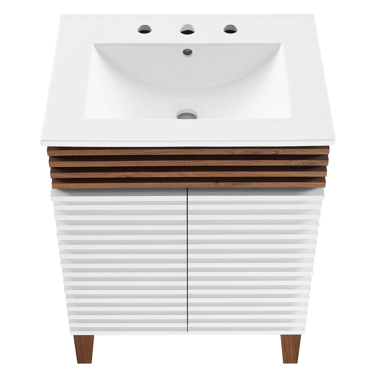 Render 18" and 24" Bathroom Vanities with White Basin Included