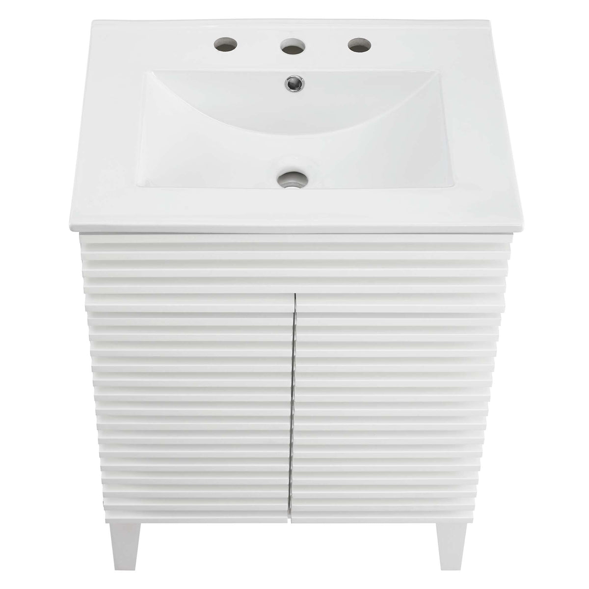 Render 18" and 24" Bathroom Vanities with White Basin Included