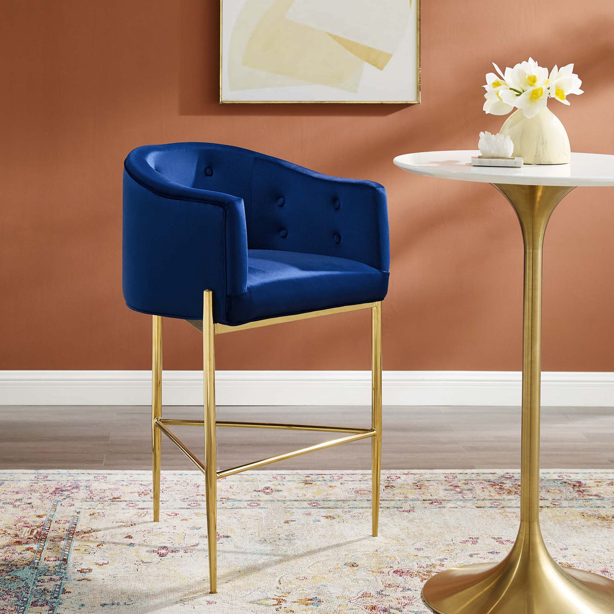 Savour Tufted Performance Velvet Bar Stool - view 39