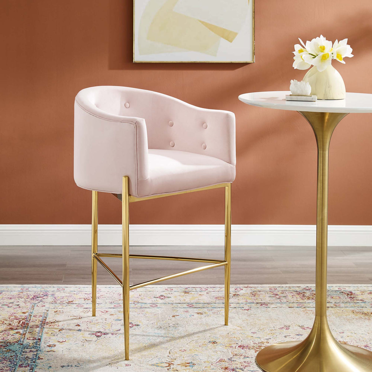 Savour Tufted Performance Velvet Bar Stool - view 40