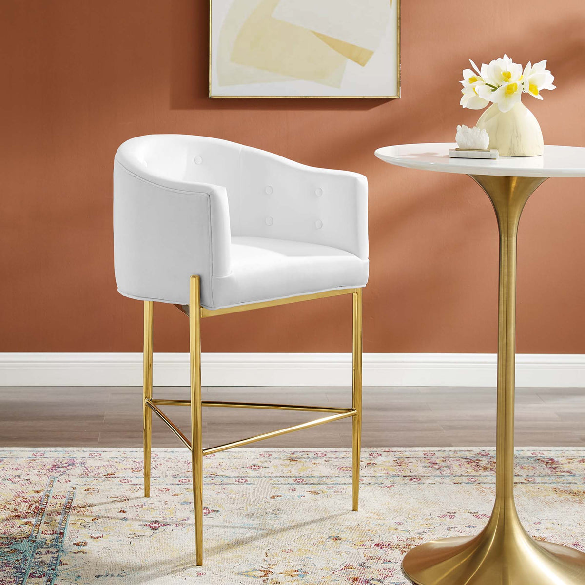 Savour Tufted Performance Velvet Bar Stool - view 36
