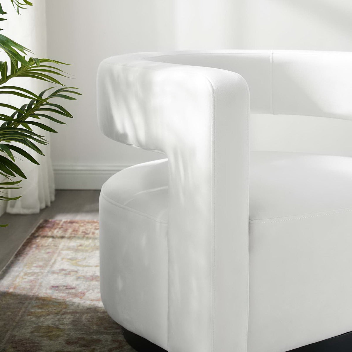Spin Cutaway Performance Velvet Swivel Armchair - view 14