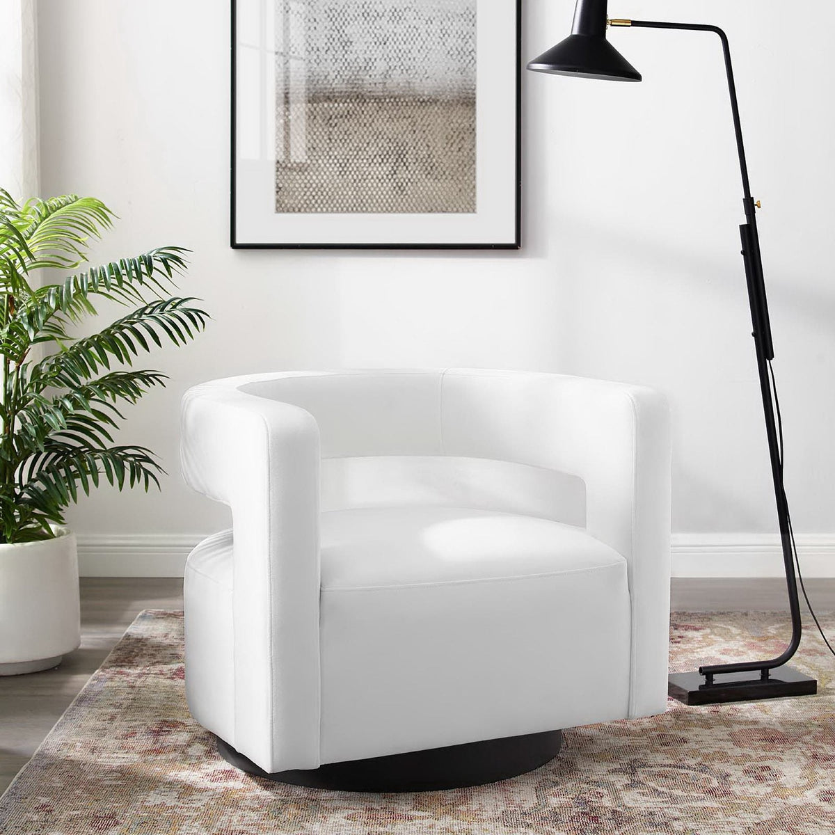 Spin Cutaway Performance Velvet Swivel Armchair - view 18