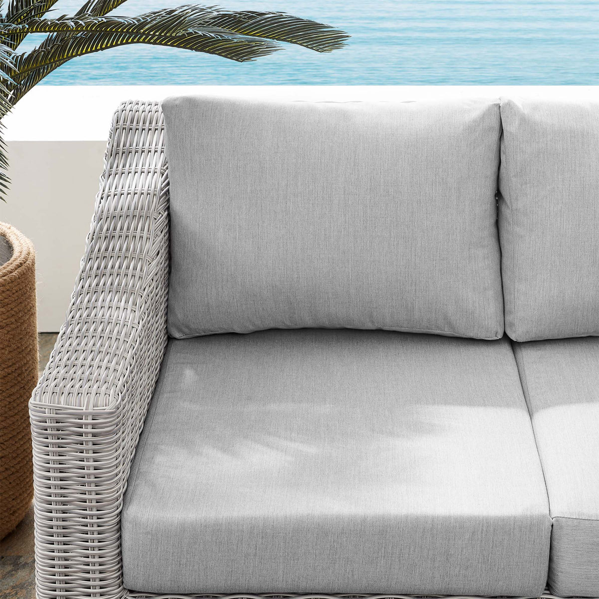 Conway Sunbrella® Outdoor Patio Wicker Rattan Loveseat - view 17