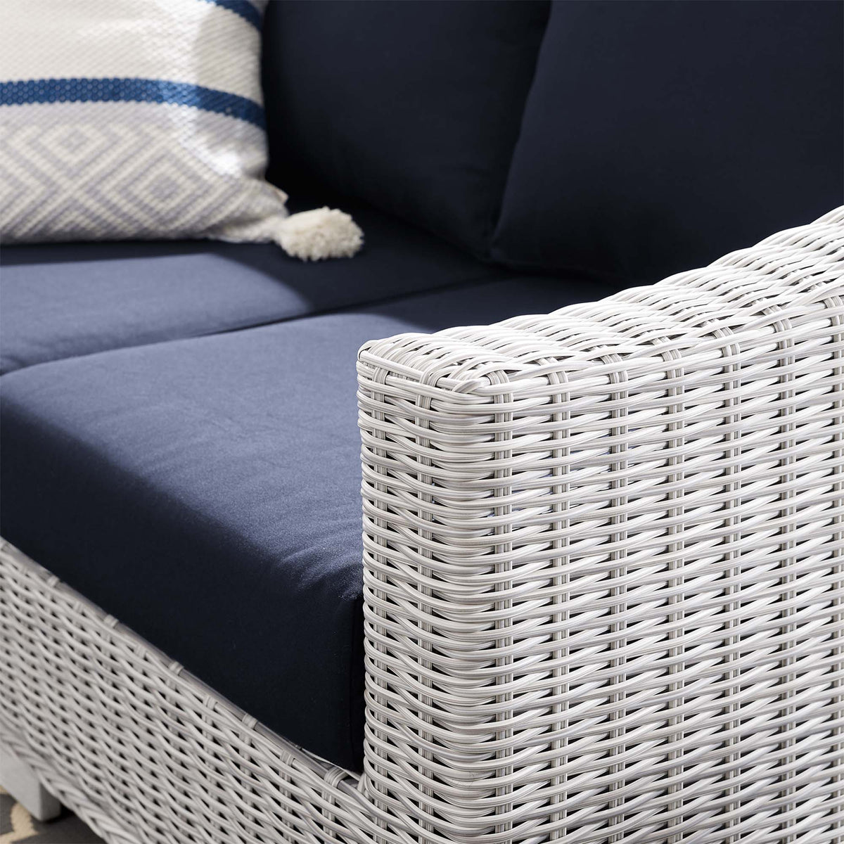 Conway Sunbrella® Outdoor Patio Wicker Rattan Loveseat - view 16