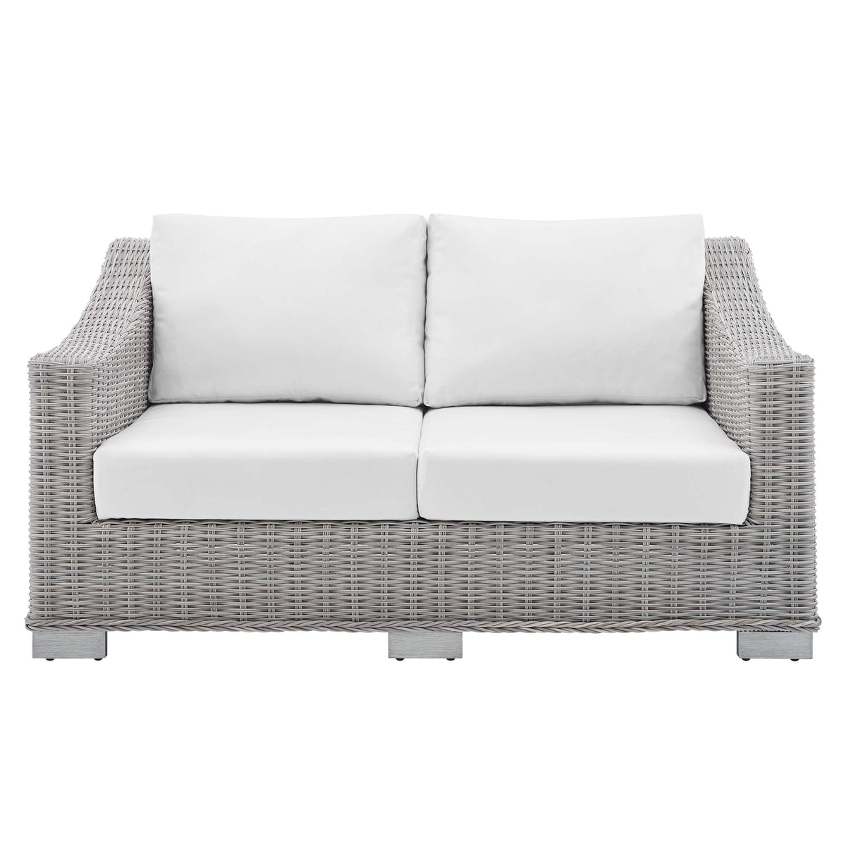 Conway Sunbrella® Outdoor Patio Wicker Rattan Loveseat - view 12