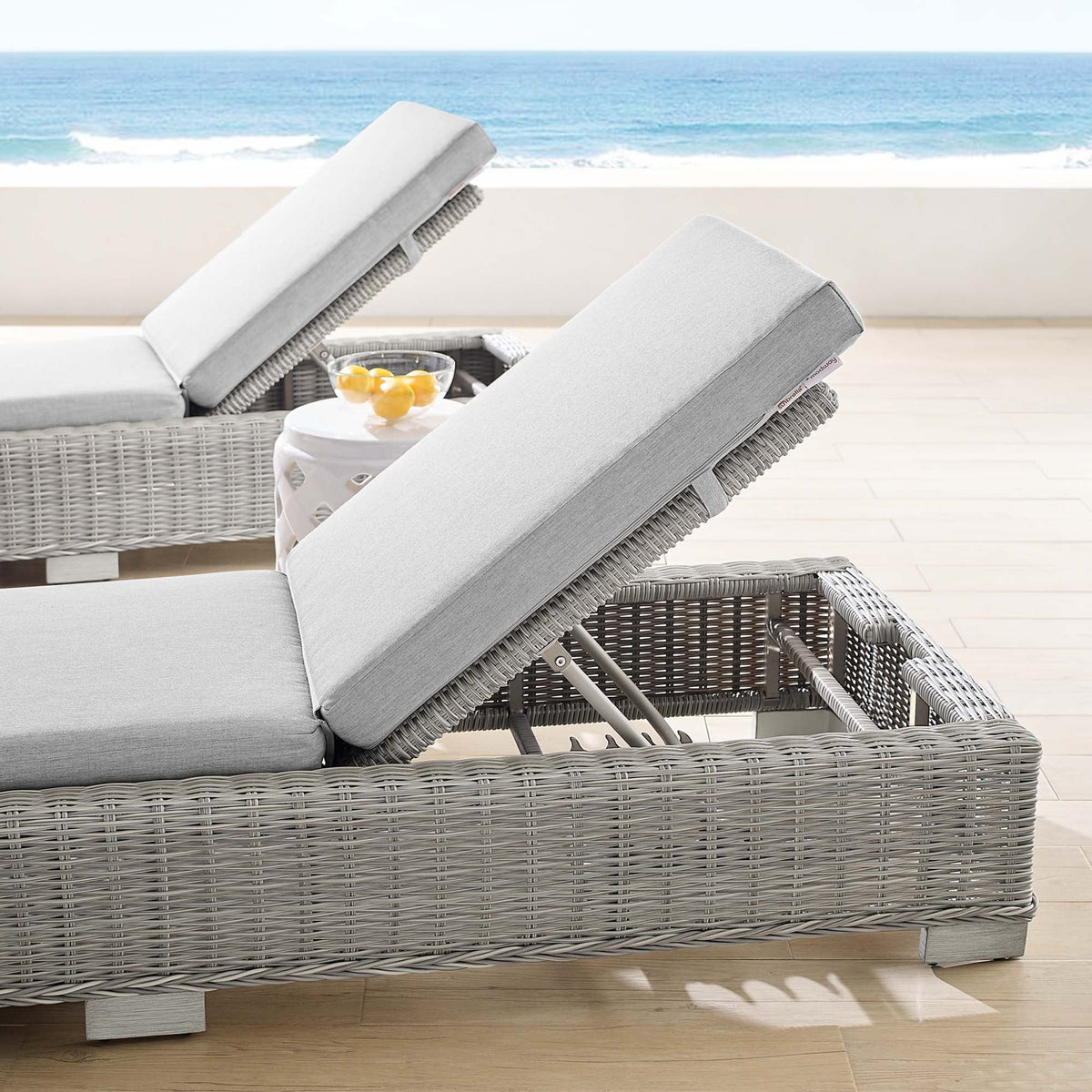 Conway Sunbrella® Outdoor Wicker Rattan Chaise Lounge