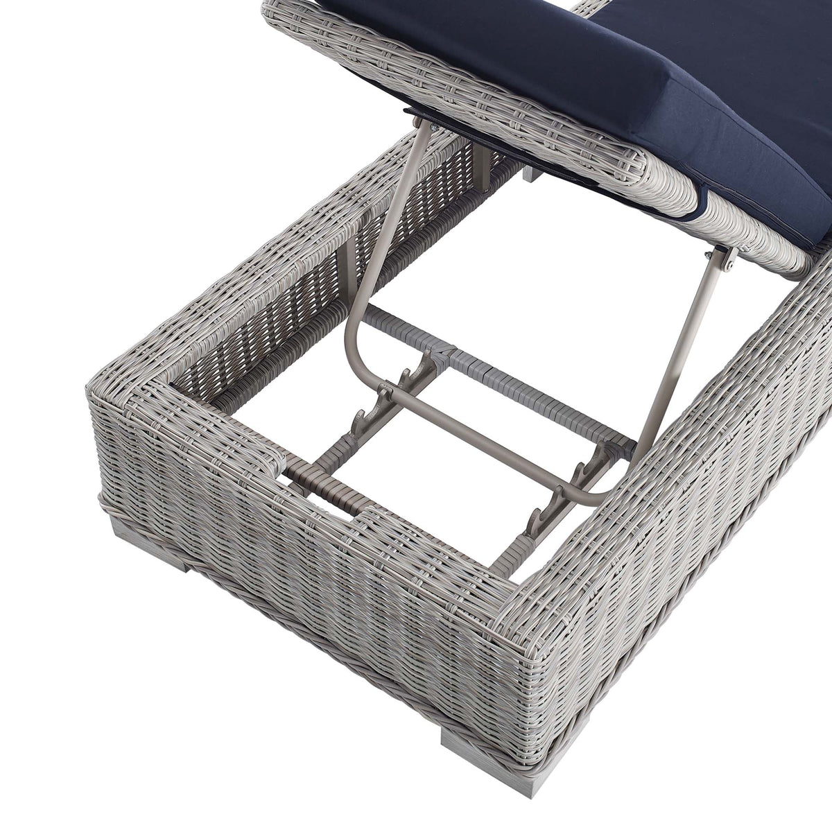 Conway Sunbrella® Outdoor Wicker Rattan Chaise Lounge