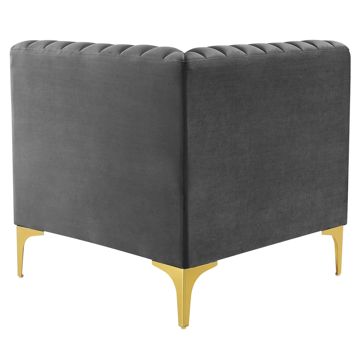 Triumph Channel Tufted Performance Velvet Sectional Sofa Corner Chair - view 4