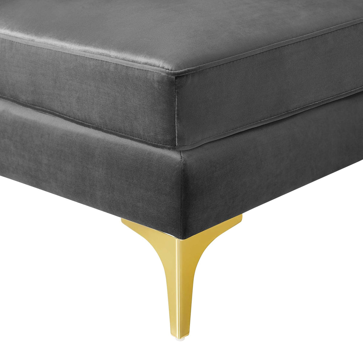 Triumph Channel Tufted Performance Velvet Sectional Sofa Corner Chair - view 7