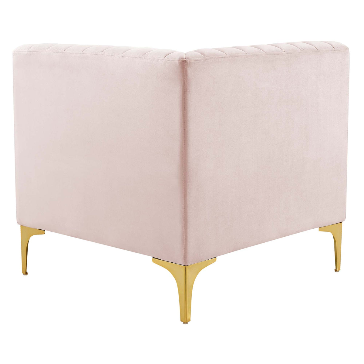Triumph Channel Tufted Performance Velvet Sectional Sofa Corner Chair - view 6